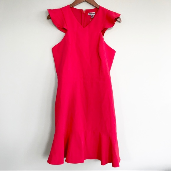 chelsea28 cross front ruffle dress